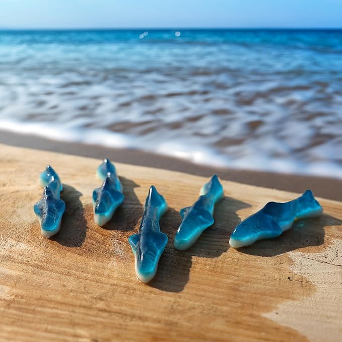 Candy Break Fruity & Sweet Blue Sharks, Fruit Flavored Chewy Candy Gummies, Bulk Gummy Candy Bag, Snacks for Kids & Grown Ups, 4 Oz Pack of 12
