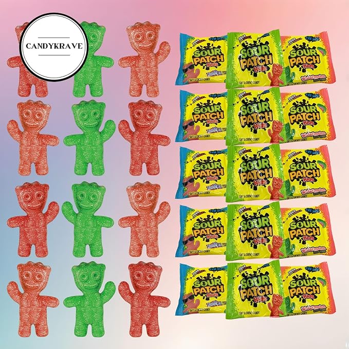SourPatch Kids Soft & Chewy Candy - Assorted Flavors - 2 lbs Individually Wrapped Sweet & Sour Candy Pack - Delicious Gummy Treats for Pinata Stuffers, Movie Nights, Birthdays, Pantry & Baby Showers