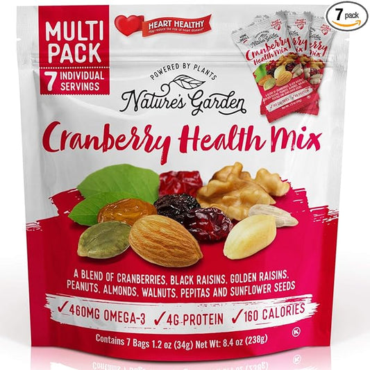 Natures Garden Cranberry Health Mix, Single Serve Bags - 8.4 Ounce (1.2 Ounce x 7 count)