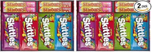 SKITTLES & STARBURST Variety Pack Full Size Chewy Candy Assortment, 62.79 oz, 30 Count (Pack of 2)