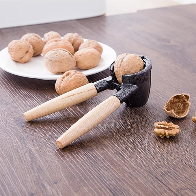 Nut Crackers, Nut Cracker Tool Heavy Duty Walnut Cracker with Wood Handle for Pecan Almonds Hazelnuts Kitchen Gadget