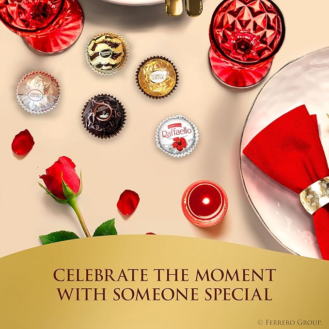 Ferrero Collection Valentine's Heart Gift Box, 14 Assorted Dark, Coconut, Almond, Cappuccino Gift Box, 5.1 oz (Pack of 2)