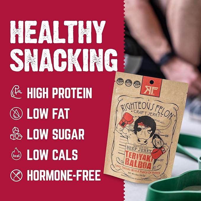 Righteous Felon Beef Jerky Variety Pack | Gluten Free Beef Jerky Snack Pack | High Protein, Keto-Friendly, Low Sugar | Made with Premium Meats | Valentines Day Gifts for Men | Sampler 8 Pack