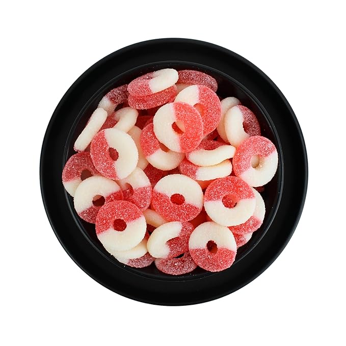 Watermelon Gummy Rings Candy - Fresh, Soft, and Chewy Sugar Dusted Gourmet Watermelon Gummy Candy Rings (3 Pound)