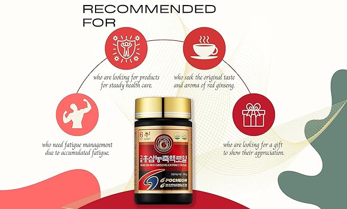 Pocheon 240g(8.5oz), 100% Pure Korean 6Years Root Panax Red Ginseng Extract Royal, 70% Solid State, Saponin, Natural Immune Support