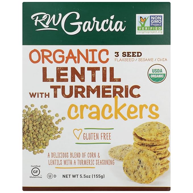 RW GARCIA Organic Lentil Turmeric Crackers, 5.5 OZ