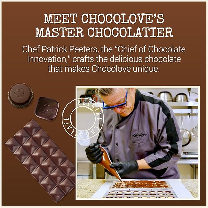 Chocolove Coffee Crunch Dark Chocolate Bars | 55% Cocoa | Crunchy Coffee Bean Bits | Smooth & Sweet | Premium Belgian Dark Chocolate | Non GMO, Rainforest Alliance Certified, 3.2oz Bar (12 Pack)