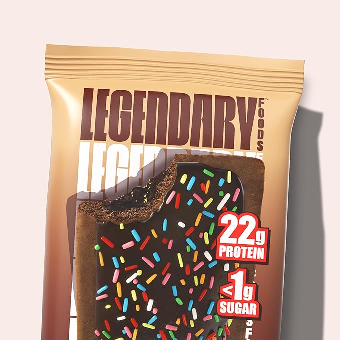 Legendary Foods 22g Protein Pastry 0g Added Sugar, Low Carb, Gluten Conscious, Keto Snack, Ideal for Glucose Management, Includes Whey Protein Isolate, 8 Pack Double Chocolate