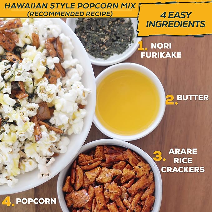 Aloha Right Now Premium Mixed Arare Rice Crackers Mochi Crunch Japanese Hawaiian Style Asian Snack Mix 1 Lbs 16oz (Pack of 3)