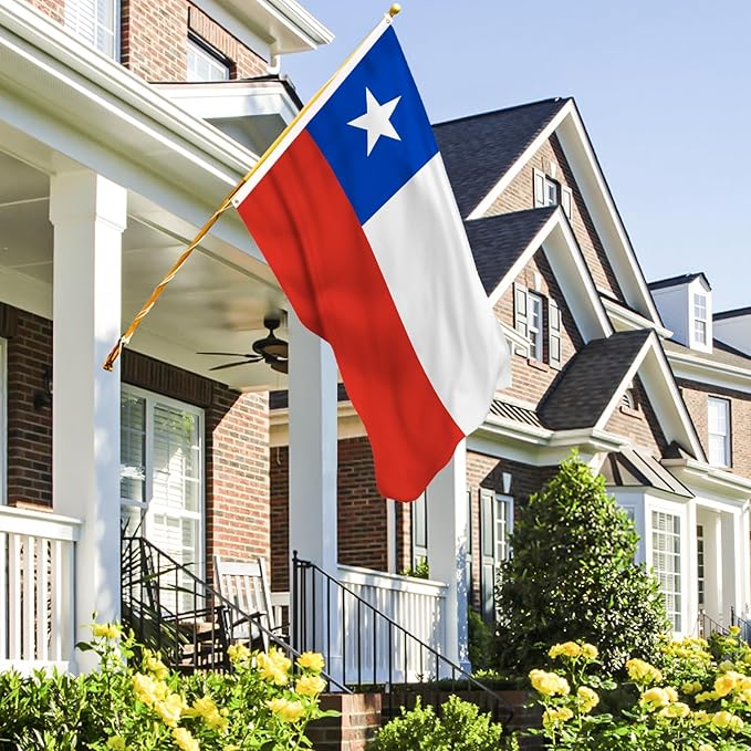 AhfuLife Chile Flag 3x5 Ft, Large Chilean National Flags for Outside - Double Side with Brass Eyelets for Chilean Party Decorations, Soccer Party Bar Garden Decoration Indoor Outdoor