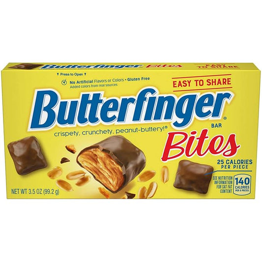 Butterfinger Bite-Sized Peanut-Buttery Chocolate-y Candy Bars, 3.5 oz Movie Theater Box (Pack of 9)