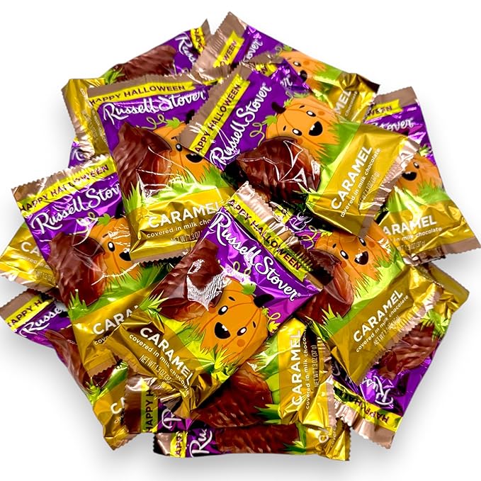 Halloween Chocolate Caramel Shaped Pumpkins – 18 cnt Individually Wrapped Pumpkins, Gourmet Seasonal Candy – Irresistible Treat for Trick-or-Treaters, Parties, and Gifts(Approx 1.5 lbs)