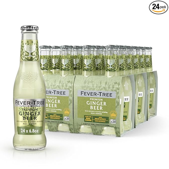 Fever-Tree Premium Ginger Beer, No Artificial Sweeteners, Flavorings or Preservatives, 6.8 Fl Oz Each (24 Bottles)