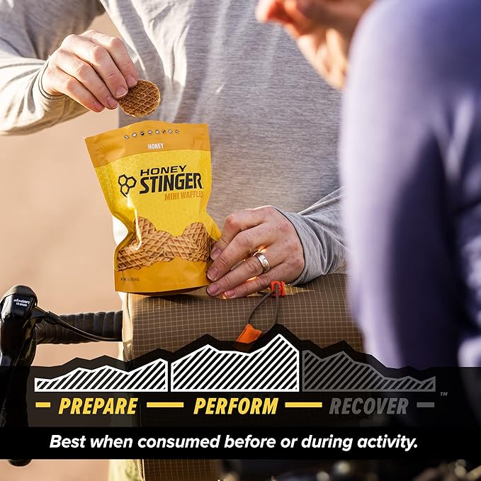 Honey Stinger Organic Mini Honey Waffles, Energy Stroopwafel for Exercise, Endurance and Performance, Sports Nutrition for Home & Gym, Pre and Post Workout, 5 Bags, 26.5 Ounce