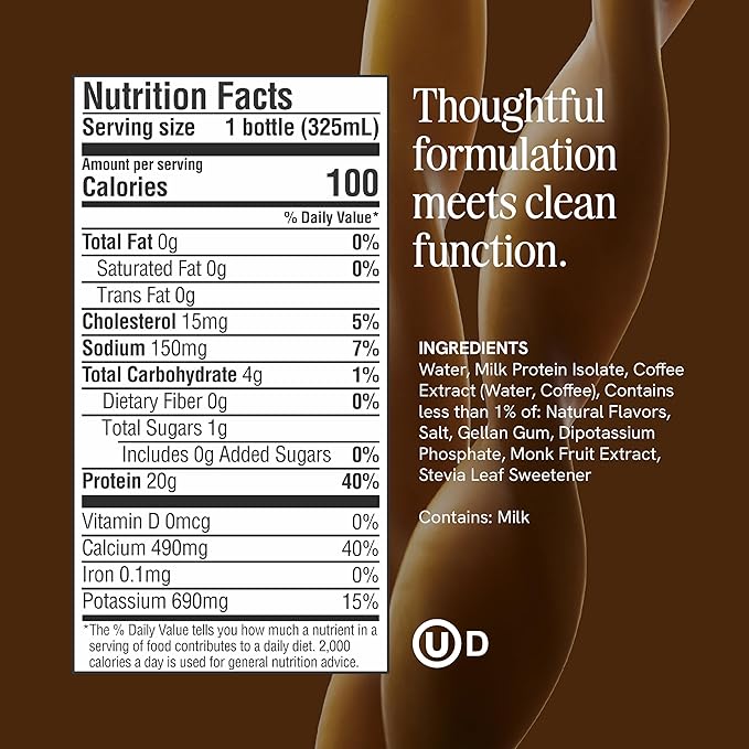 Prés - Protein Coffee - High Protein - Real Cold Brew - 20g Protein - 1g Sugar - 100 Calories - No Added Sugar - Coffee - Protein - 11 FL OZ - 12 Pack (Caramel)