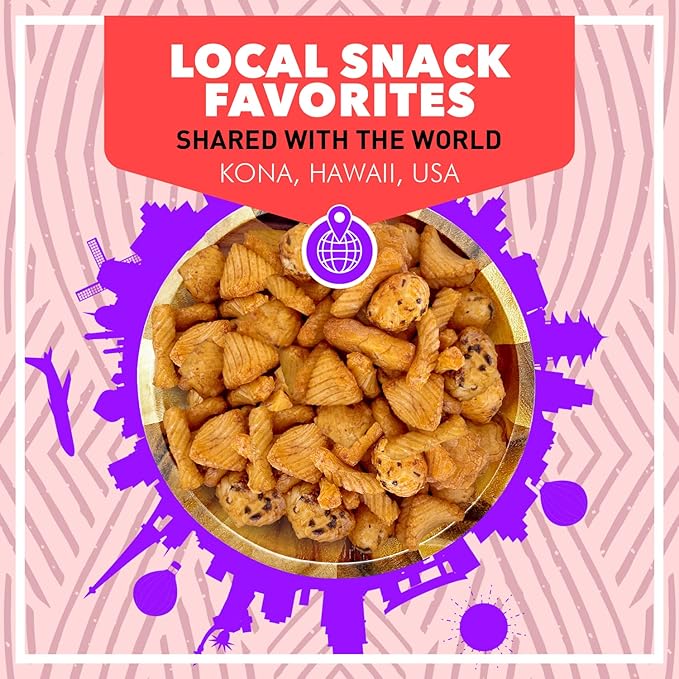Traditional Supreme Mix Arare Rice Crackers, Mochi Crunch Snack Mix, Sweet, Salty & Umami Flavor, Crunchy Snack, 9 Ounce