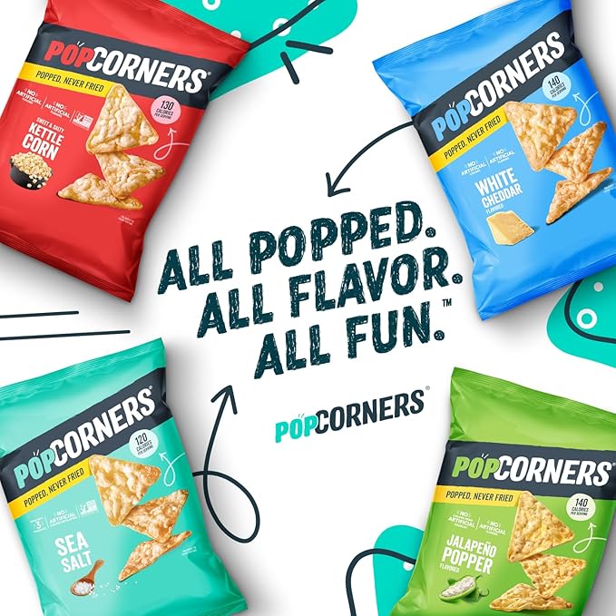 PopCorners Popped Corn Snacks, Kettle Corn, 1 Ounce (Pack of 20) (Packaging May Vary)