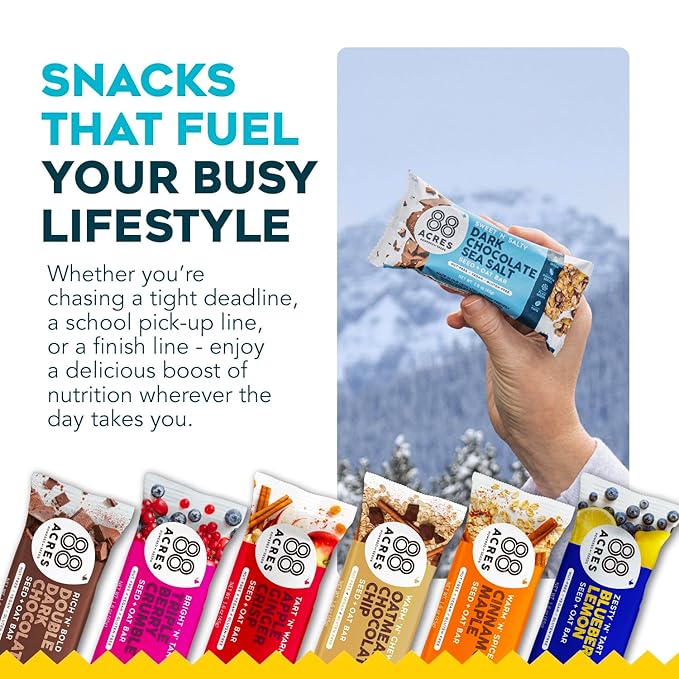 88 Acres Granola Bars | Gluten Free, Nut-Free Oat and Seed Snack Bar | Vegan & Non GMO | 6 Pack (Variety Pack)…