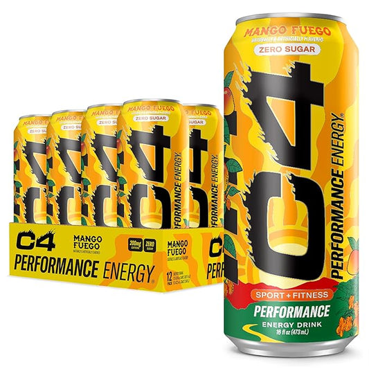 Cellucor C4 Performance Energy Drink - Mango Fuego, 16 Fl Oz Can
