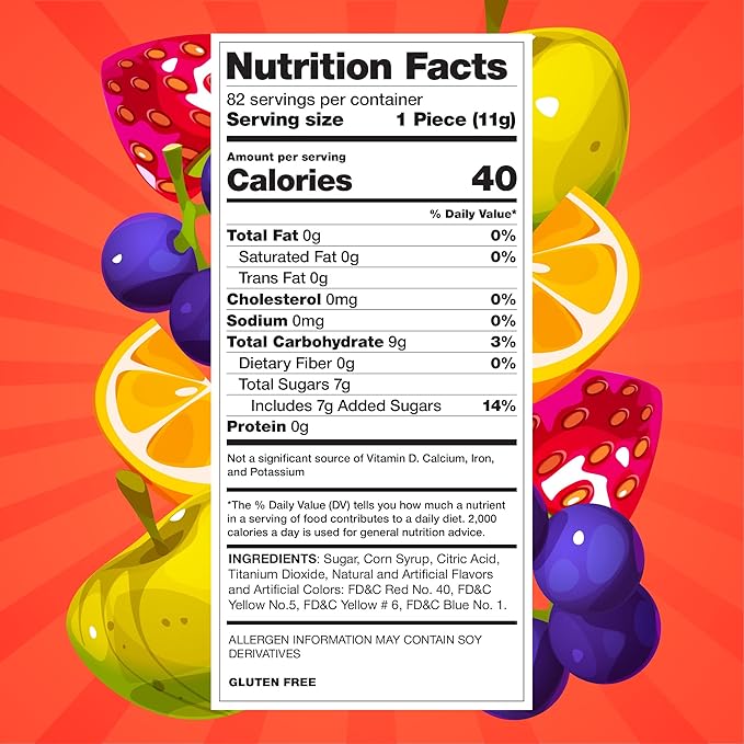 Fruit Lollipops - 2 Pound Bulk Pack (80 Count) - Assorted Fruit Flavored Hard Candy - Hard Candy Individually Wrapped - Flat Suckers for Parties and Goodie Bags