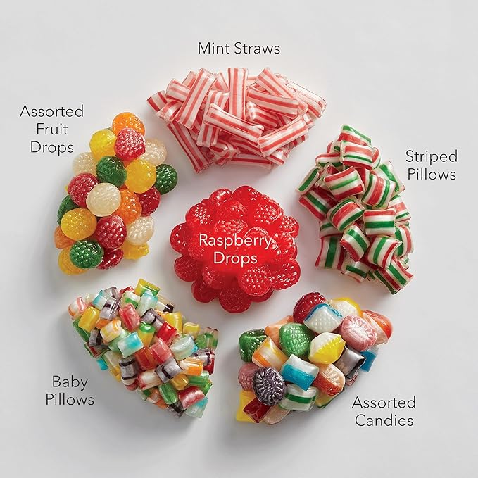 The Swiss Colony 27 Favorites Food Gift Box - Assorted Cheeses, Chocolates, and Summer Sausage Meats with Merry Christmas Petits Fours Mini Layer Cakes with Traditional Old Fashioned Candy Assortment