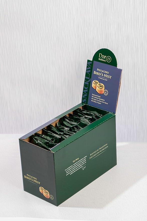 Snacklava Pistachio Bird's Nest Baklava - 6 Pack (24 Pieces) - No Artificial Ingredients, Colors or Preservatives - Premium Handmade Pastries