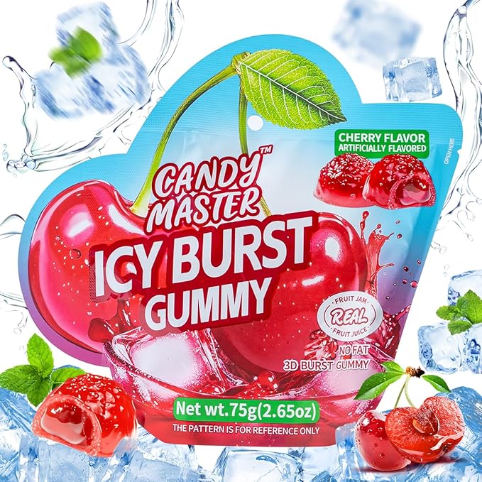 Candy Master Peelable Fruit Gummies Cherry Flavors 3Pack, 6 Flavors Fun to Peel, Chewy Texture, Halal-Certified Holiday Gifts