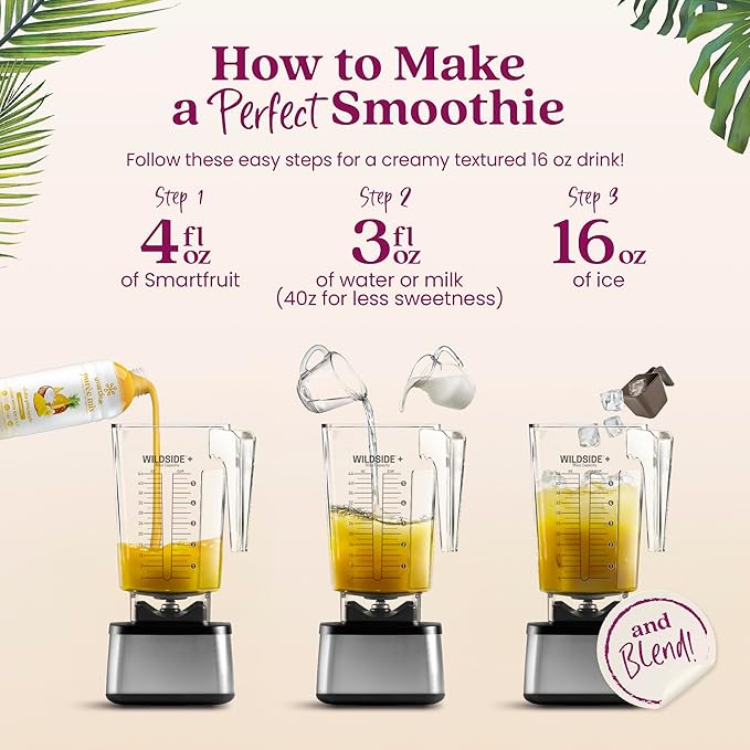 Smartfruit Aloha Pineapple + Prebiotic – 100% Real Fruit Purée with Pineapple, Banana, Apple & Coconut – Great for Smoothies, Juice, Yogurt, Cocktails, Teas – High in Vitamin A – 48oz