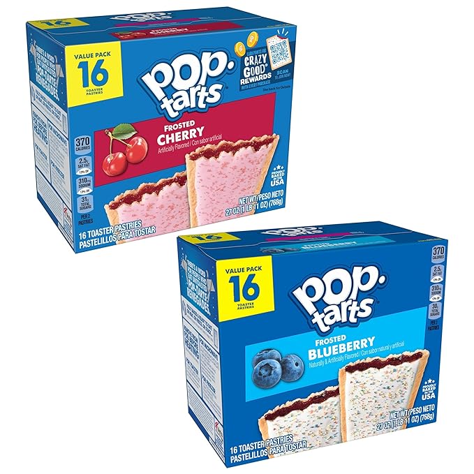 Pop-Tarts Toaster Pastries, Breakfast Foods, Kids Snacks, Value Pack, Variety Pack (32 Pop-Tarts)