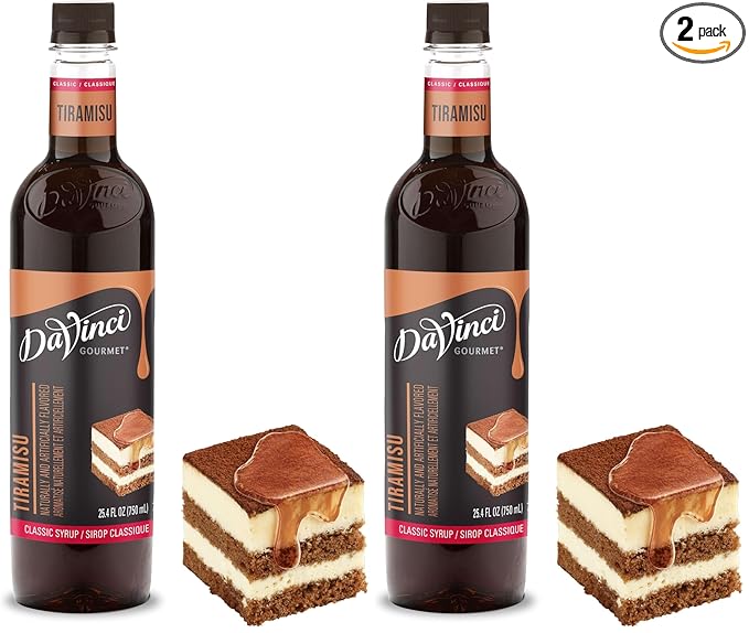 DaVinci Gourmet Tiramisu Syrup | 25.4 Fluid Ounce | Pack of 2 | Classic