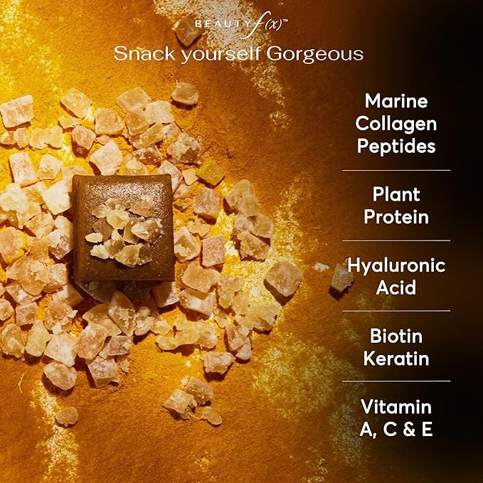 Beauty f(x) Protein Beauty Bites – Collagen Bars – Lemon Ginger Turmeric Collagen Protein Bars for Women – 10g Protein, 110 Calories, No Added Sugar – Supports Skin, Hair, and Nails