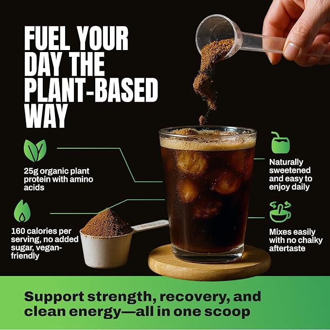 VEDGE Vegan Protein Powder - Plant Protein Powder with Pea, Pumpkin & Sunflower - USDA Organic, Amino Acids, Dairy Free, Gluten Free, Soy Free, Keto, Non GMO - Cold Brew Latte - 20 Servings