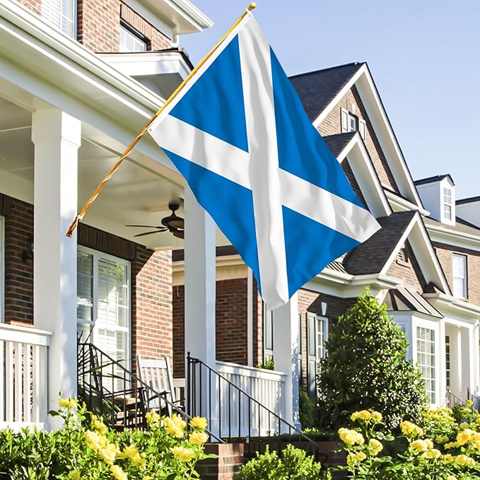 AhfuLife 2 Pcs Scotland Flags 3x5 Ft, Large Scotland Flags for Outside - Double Side with Brass Eyelets for for Olympic Party Decorations, Bar Garden Street Decoration Indoor Outdoor