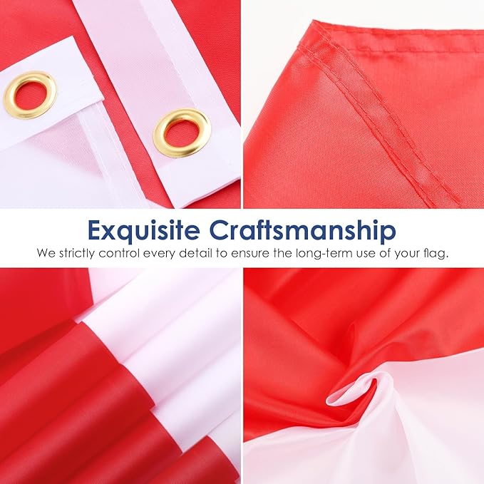 AhfuLife Polish Flag Poland Flag 3x5 Ft, Large Polish National Flags for Outside - Double Side with Brass Eyelets for Olympic Party Decorations, Bar Garden Street Decoration Indoor Outdoor