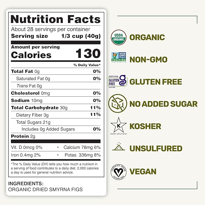 Happy Village Organic Turkish Dried Figs Value Pack, No Sugar Added Dried Fruit, 80 OZ (2 Packs of 40 OZ) Resealable Pack – Kosher, Non-GMO, Unsweetened, Unsulfured, Vegan, Sun-Dried Organic Figs
