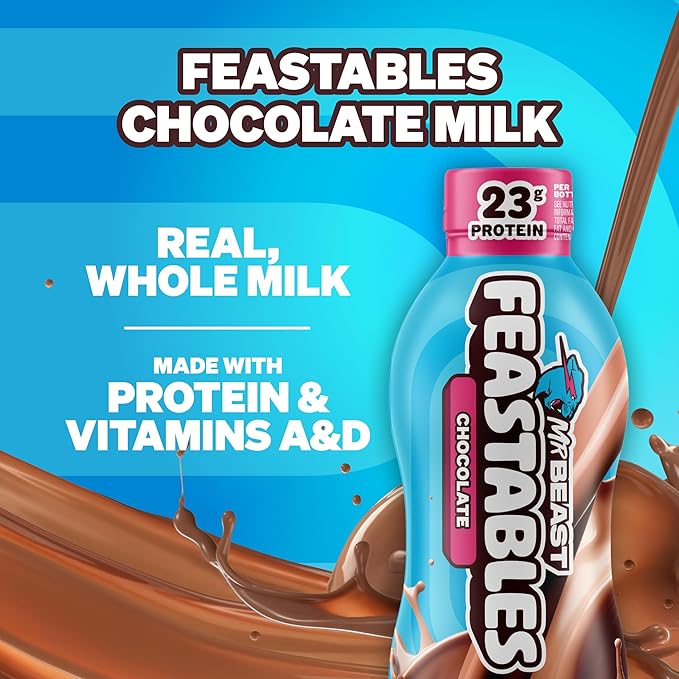 Feastables Beast Games Season 2 Bundle, Mrbeast Snacks Variety Pack With Chocolate Bars and Cups, Protein Milk, Hydration Drink, and Beef Jerky, Gift Basket for Adults and Kids, 10 Count Snack Box
