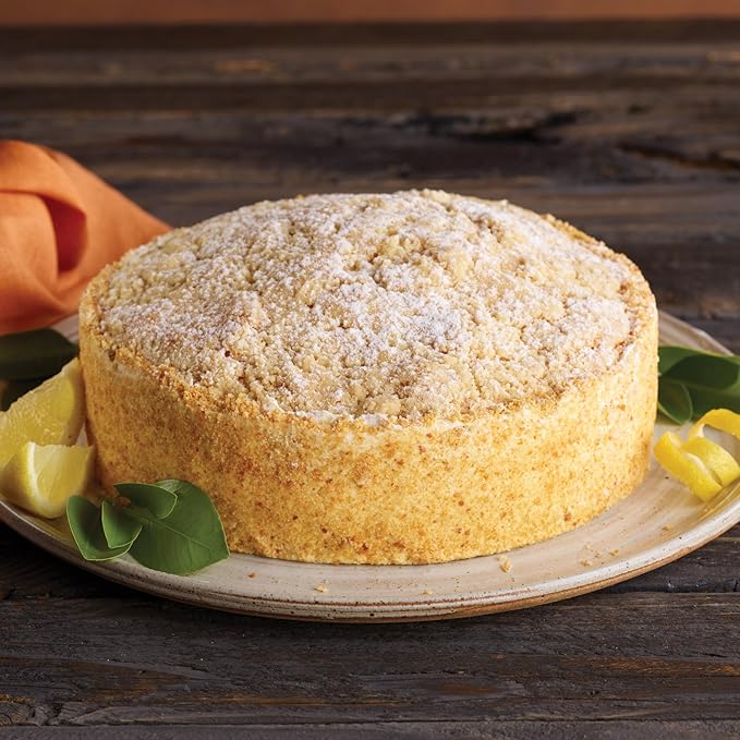Premium Two-Layer Lemon Cream Cake from Kansas City Steak Company | 8-inch Cake with Buttercream Drizzle & White Chocolate Shavings Perfect Dessert for Events & Family Gatherings