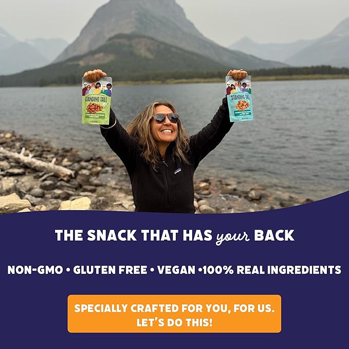 Standing Tall Roasted Soybean Snack, Sea Salt Flavor – Crunchy High-Protein Soybeans, 12g protein, 2g fiber, 0g sugar, Plant-Based Vegan Snack, Gluten-Free, Non-GMO, 3 Count Multi-Pack, 5oz Each
