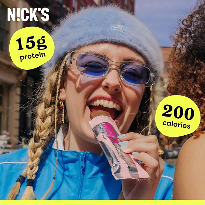 NICKS Protein Bars Salty Peanut Chocolate – 12-Count Box | 15g protein | 200 calories | Protein-Packed Snack, Low Calories, Low Carbs, Keto Friendly, No Added Sugar