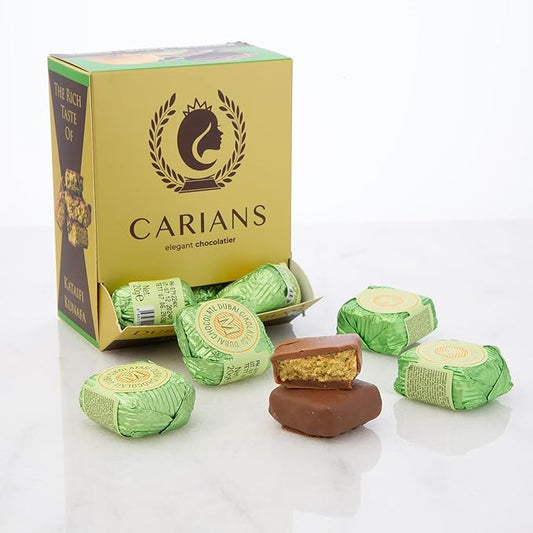 CARIANS One Bite Size Dubai Chocolate, 10 Pcs. Individually Wrapped Chocolate, Candy with Pistachio and Kataifi, Great for Gift Giving, Anniversary, Valentine's Day