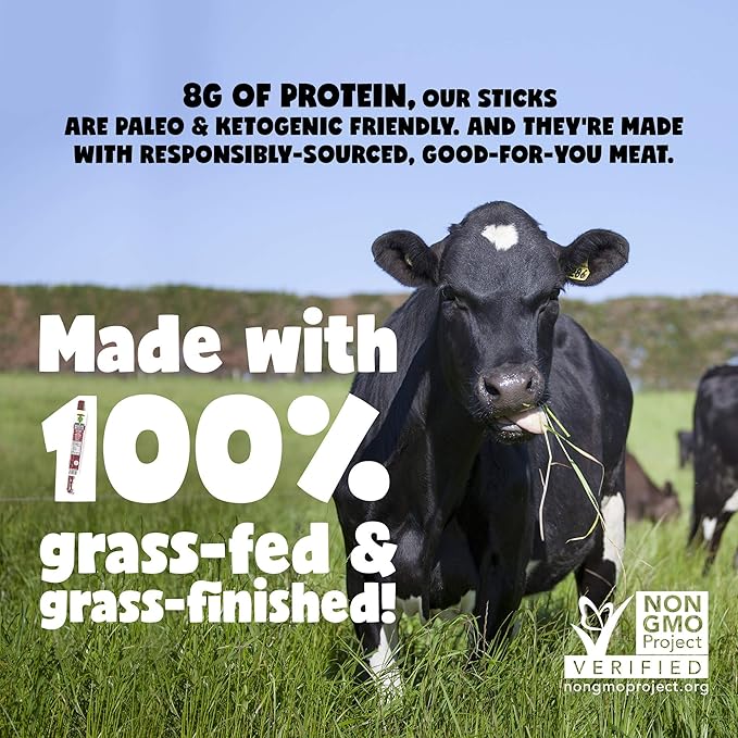 Smokey Sweet, Sogo Snacks, 100% Grass Fed Beef Sticks. Non-GMO, No Nitrates. Gluten Free Beef Jerky. Soy Free and Dairy Free Snacks. No Nuts or MSG. Paleo & Keto Snack (Smokey Sweet, 48 Cnt)