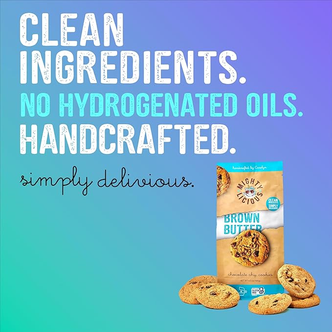 MIGHTYLICIOUS – Brown Butter Chocolate Chip Cookies - Gluten-Free - Kosher - Allergen-Friendly Snack - Perfect for Weddings & Birthdays - 6.5 Oz (3 Pack)