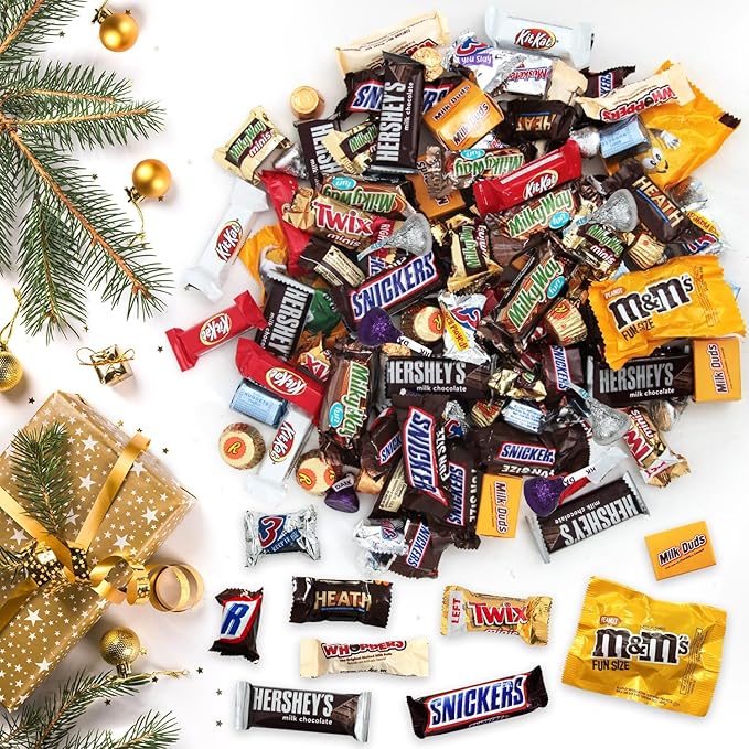 Chocolate Candy Variety Pack, Holiday Bulk Chocolate Candy Individually Wrapped, Perfect for Parties, Office Treats, and Holiday Celebrations (15 Pound)
