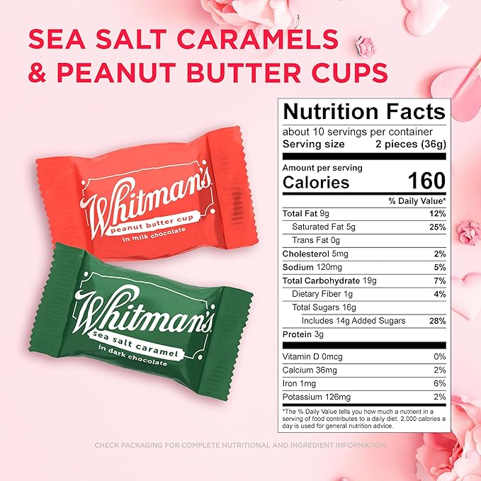 WHITMAN'S Valentine's Day Best Friends Forever Heart Milk & Dark Chocolate Candy Gift Box, 12.9 oz.