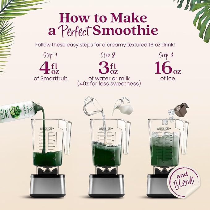 Smartfruit Harvest Greens + Detox – 100% Real Fruit Purée with Kiwi, Cucumber, Kale, Spinach, Lemongrass, Apple & Banana – Great for Smoothies, Juice, Yogurt, Cocktails, Teas & More – 2-Pk, 48oz Each