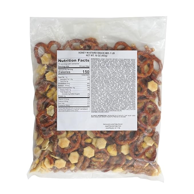 Honey Mustard Lovers Snack Mix, 1 Pound Bulk Bag, Hampton Distribution