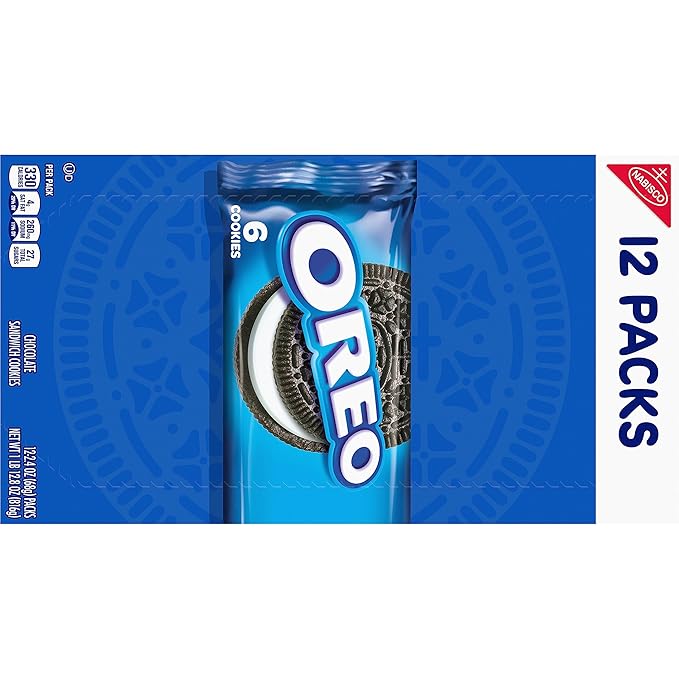 OREO Chocolate Sandwich Cookies, 48 Snack Packs (6 Cookies Per Pack, 4 Boxes)