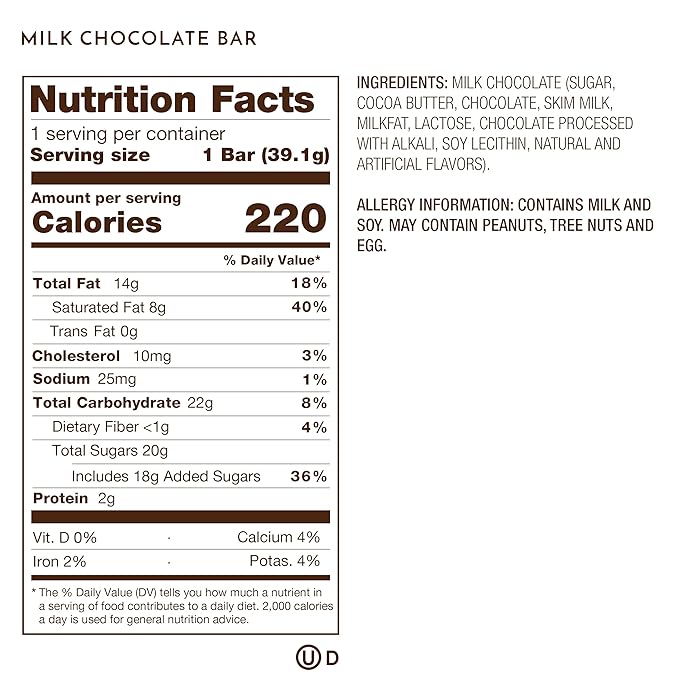 Ethel M Chocolates Premium Milk Chocolate Bars, Individually Wrapped Chocolate Candy Bars, for Gifting, Holidays & Everyday Indulgence (8 Pieces)