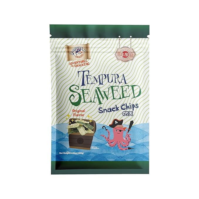 Japanese Tempura Seaweed Snack Chips, Noriten – Original Flavor | 5.29oz | Made in Japan by Swashbuckle Snacks