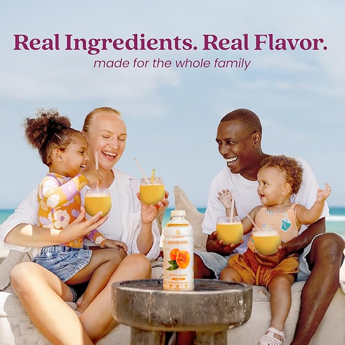 Smartfruit Perfect Peach + Energy – 100% Real Fruit Purée with Peach, Apple & Pineapple – Great for Smoothies, Juice, Yogurt, Cocktails, Teas – High in Niacin & Vitamin A, B6, B12 – 2-Pk, 48oz Each